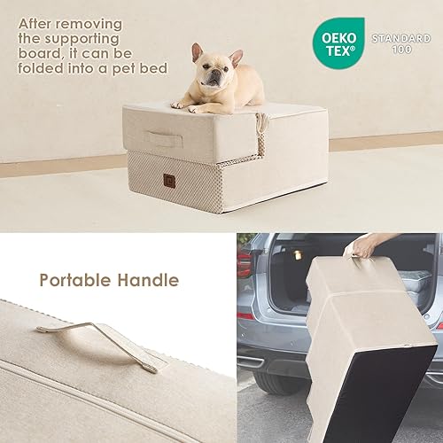 Miniatura 3 de EHEYCIGA Escaleras para perros pequeños, escaleras para perros de 3 escalones para camas altas y sofá, escalones para mascotas para perros y gatos