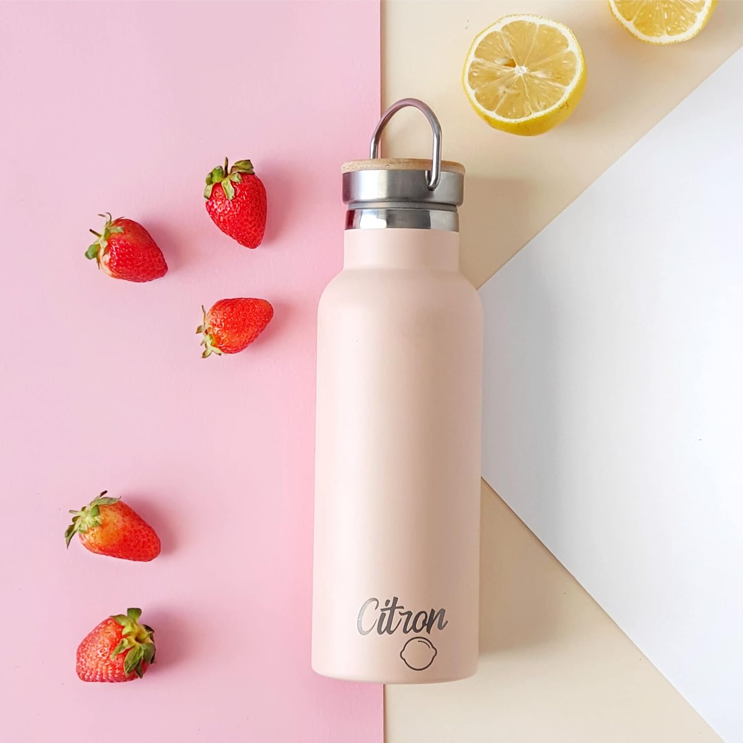 Citron - Stainless Steel Water Bottles, Water Bottle Stainless Steel, Metal Water Bottles, Insulated Water Bottles, Stainless Steel Bottle, 17oz Water Bottle, Thermal Water Bottle (Peach) : Sports & Outdoors