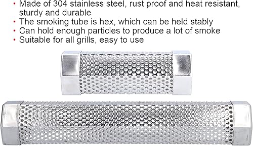 Miniatura 9 de CHICIRIS Tubo de fumador de acero inoxidable 304, portátil, hexagonal, estable, generador de humo para ahumar alimentos fríos y calientes, a la