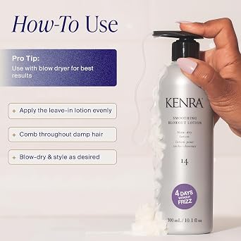 Kenra Smoothing Blowout Lotion 14 | Ultra-Fine Blowout Spray | Up To 4 Days Without Frizz | Enhances Smoothness & Manageability Of A Blowout | Thermal Protection | Medium To Coarse Hair