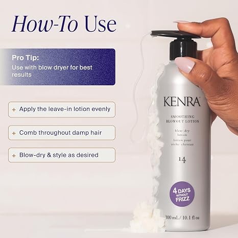 Kenra Smoothing Blowout Lotion 14 | Ultra-Fine Blowout Spray | Up To 4 Days Without Frizz | Enhances Smoothness & Manageability Of A Blowout | Thermal Protection | Medium To Coarse Hair