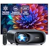 PJ40 (Gen 3) Projector with WiFi and Bluetooth, D65 Calibrated, Native 1080P, 4K Supported, Projector for Outdoor Movies, 20W Speakers, Home Theater, Compatible w/TV Stick, iOS, Android