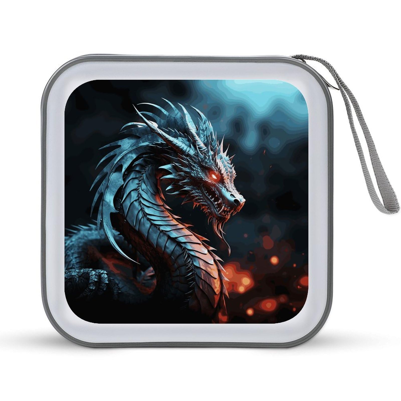 JTREHY Dragon CD Case 40 Capacity CD/DVD Case Holder Disc Storage Organizer Wallet Bag Portable Zipper CD Case Holder for Car Home Office Travel