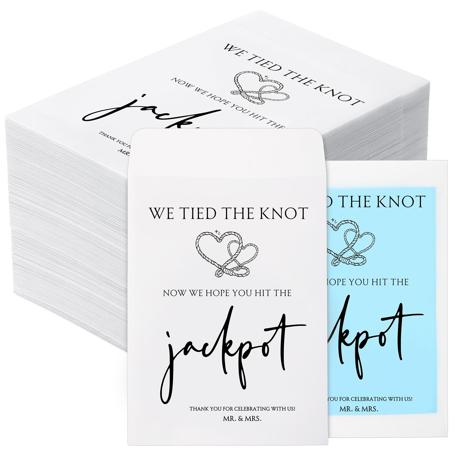 MotiMind 100 Pcs Lottery Ticket Holder for Wedding Favors, Knot