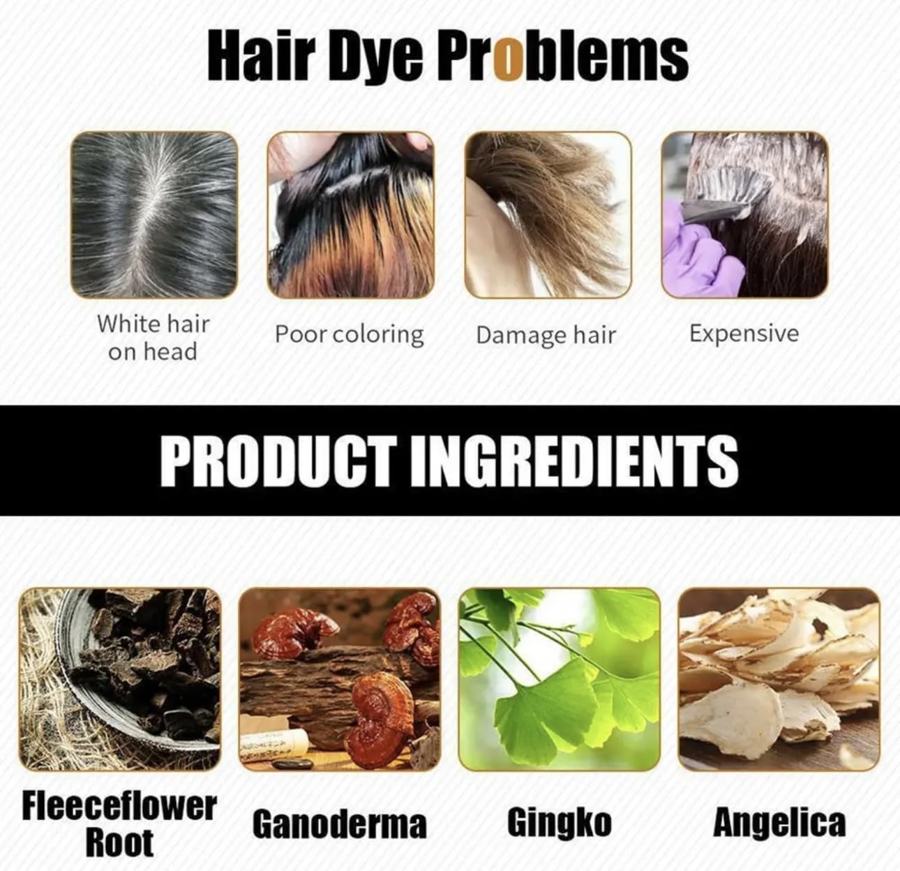 Hair Dye Color Shampoo (7 Colors Available to Choose) 500mL each (BLACK, 500mL)