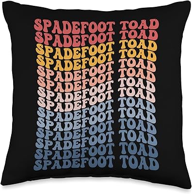 Spadefoot Toad Gifts Spadefoot Toad Groovy Retro Throw Pillow, 16x16, Multicolor