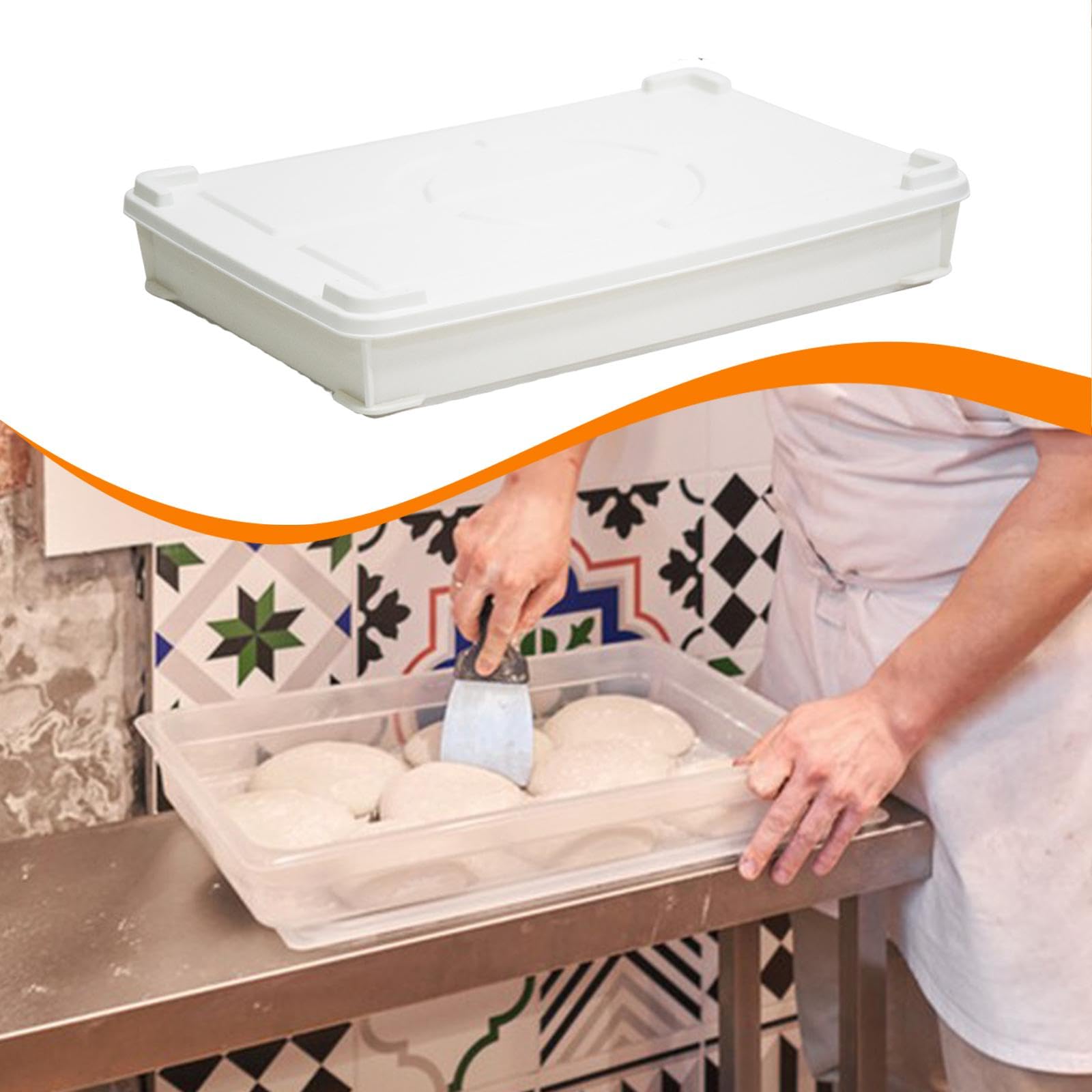 Pizza Scatola Lievitazione Impasto Contenitore Alimenti Vassoio Conservazione Cucina Accessori in Robusto Resistente a Basse Temperature Facile, Bianco Piccolo
