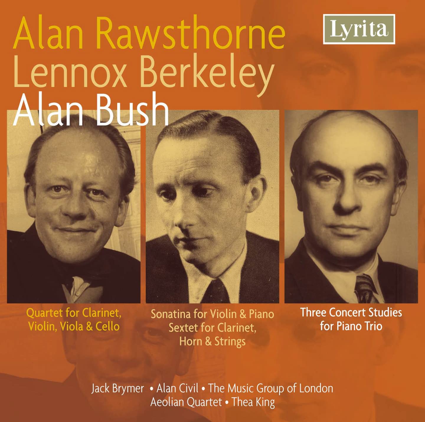 RAWSTHORNE LENNOX BERKELEY ALAN  BUSH Chamber Music THEA KING ETC    LYRITA CD
