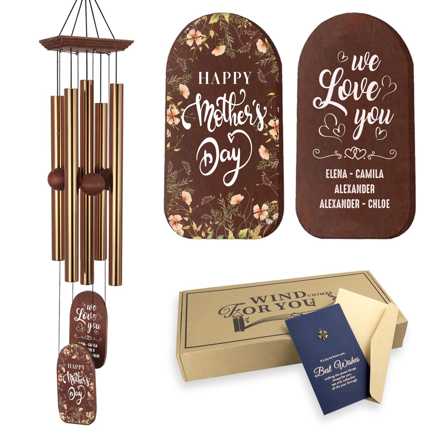 ASTARIN Personalized from Daughter Son, Birthday Gift Wind Chimes for Mom Grandma Wife, Wind Chime Thank You Gift for Women Home Yard Garden Outdoor Decor