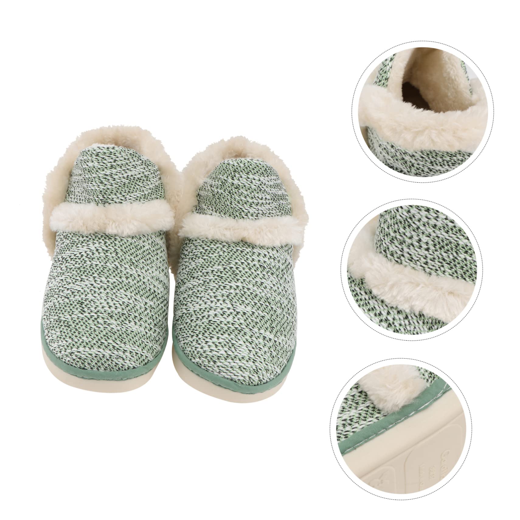 VALICLUD Scarpe Di Cotone Stivaletti Per Donne Eleganti Scarpe Da Casa Per Pantofole Da Donna Pantofole Da Casa Per Donna Calde Pantofole Di Cotone All'interno: Peluche Green