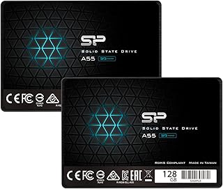 SP Silicon Power シリコンパワー SSD 128GB 2パック 3D NAND採用 SATA3 6Gb/s 2.5インチ 7mm 3年保証 A55シリーズ SP128GBSS3A55S25