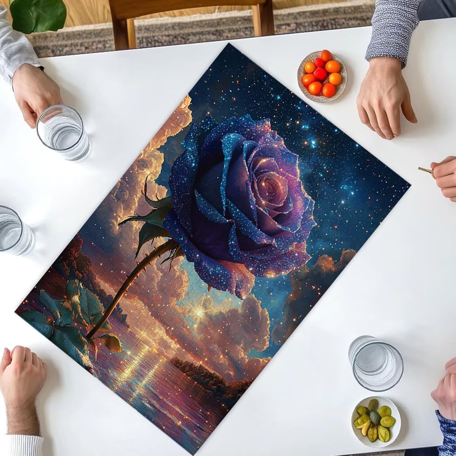 1500 sztuk puzzli, różowe gwiazdy 1500 sztuk puzzli dla dorosłych, prezent rocznicowy, prezent świąteczny, dekoracja domu, zapobieganie degeneracji mózgu u osób starszych v-903