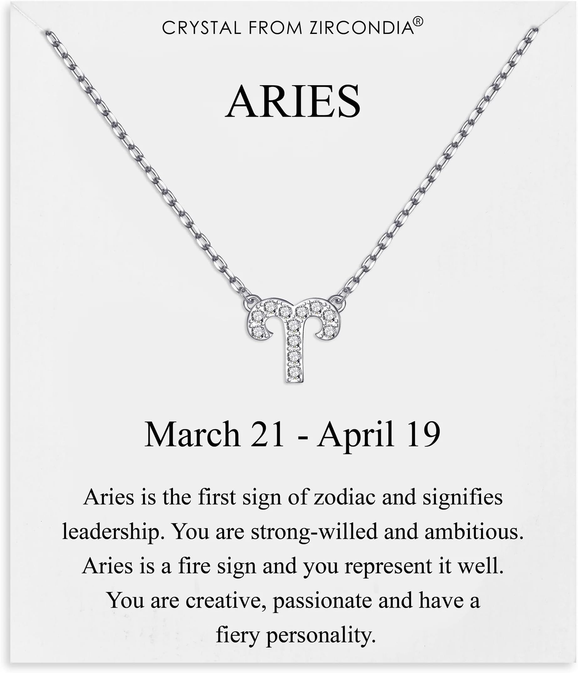 Philip Jones Aries Zodiac Star Sign Necklace Created with Zircondia® Crystals