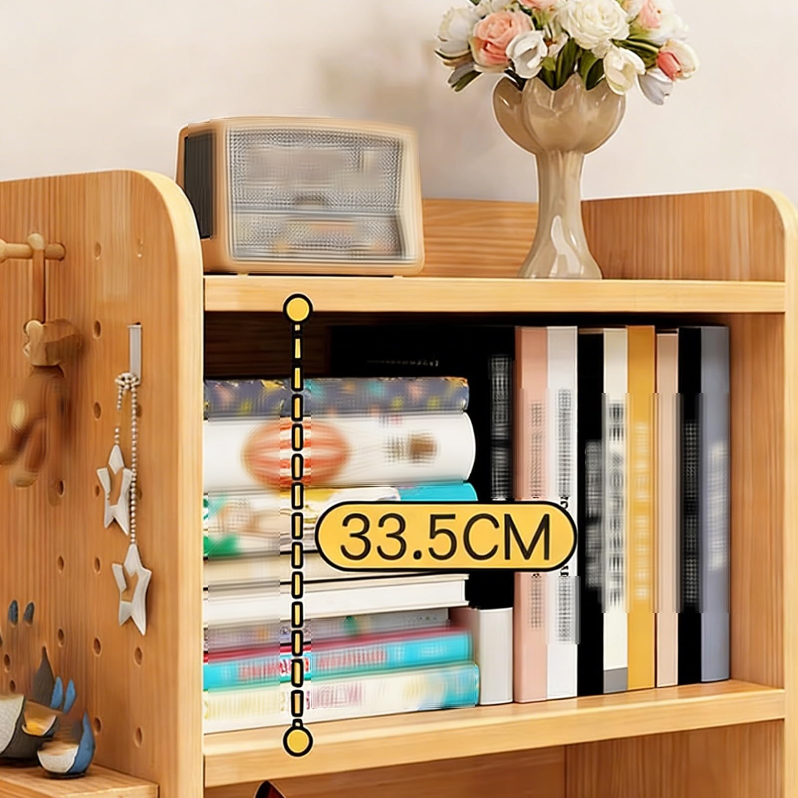 Scaffalatura Legno Scafali Ripostiglio Pannelli Laterali Forati con Pannello Posteriore Bordi Arrotondati Adatto per Uffici, Camere da Letto e Lavanderie Scaffale in Legno(80 * 30 * 120cm)