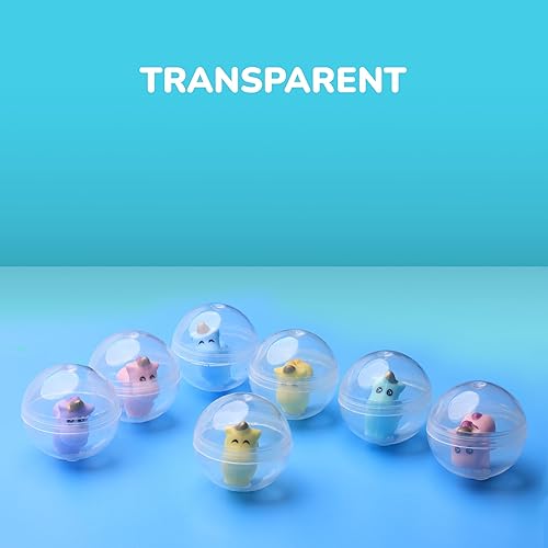 Miniatura 3 de Máquina expendedora de cápsulas redondas, 250 piezas de 1.26 pulgadas, cápsulas de máquina de chicles a granel, contenedor transparente a granel,