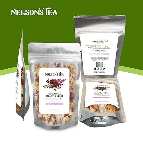 Miniatura 7 de Nelson's Tea Ponche de piña y melón - Té verde rooibos cortado y tamizado con manzana, arándano, hibisco, marigod y cártamo té de hojas sueltas