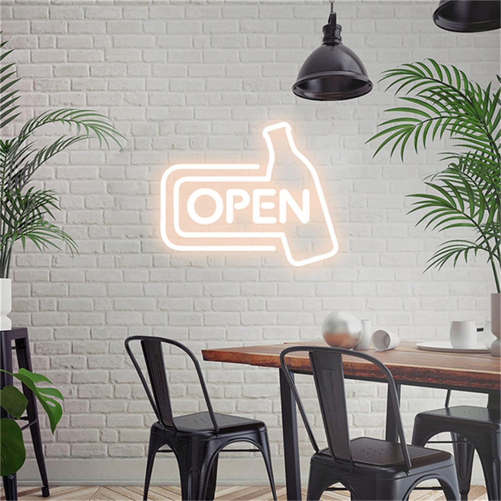 Letrero de neón abierto Cerveza Botella para beber Decoración de pared con luz de neón LED para Cafe Bar Letrero de iluminación comercial para tienda de bebidas Letreros de luz led,Cool light