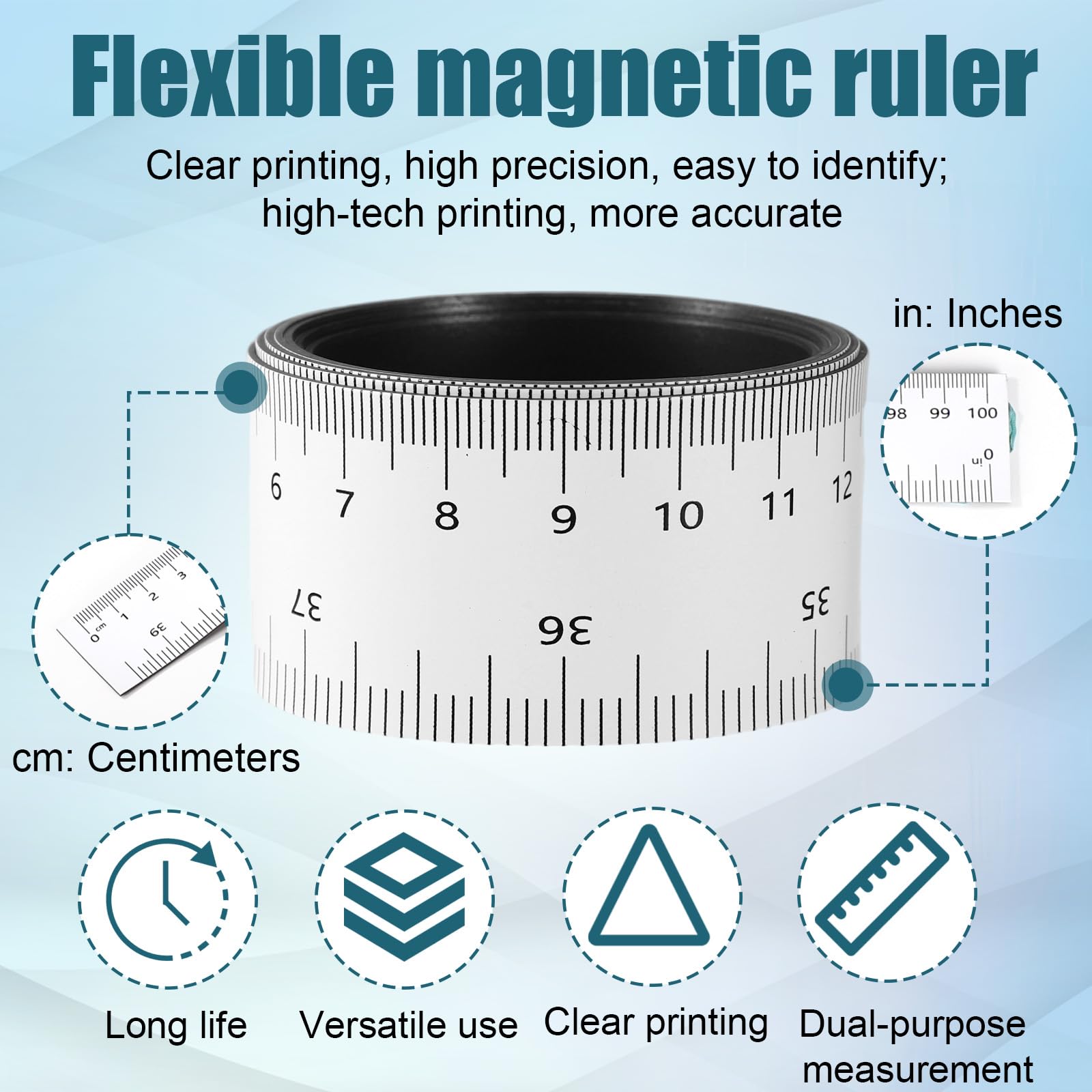 Nastro Magnetico In PVC 6mm X 8m X 1mm – Striscia Sottile Per Lavagna Bianca, Calendari E Organizzazione Ufficio