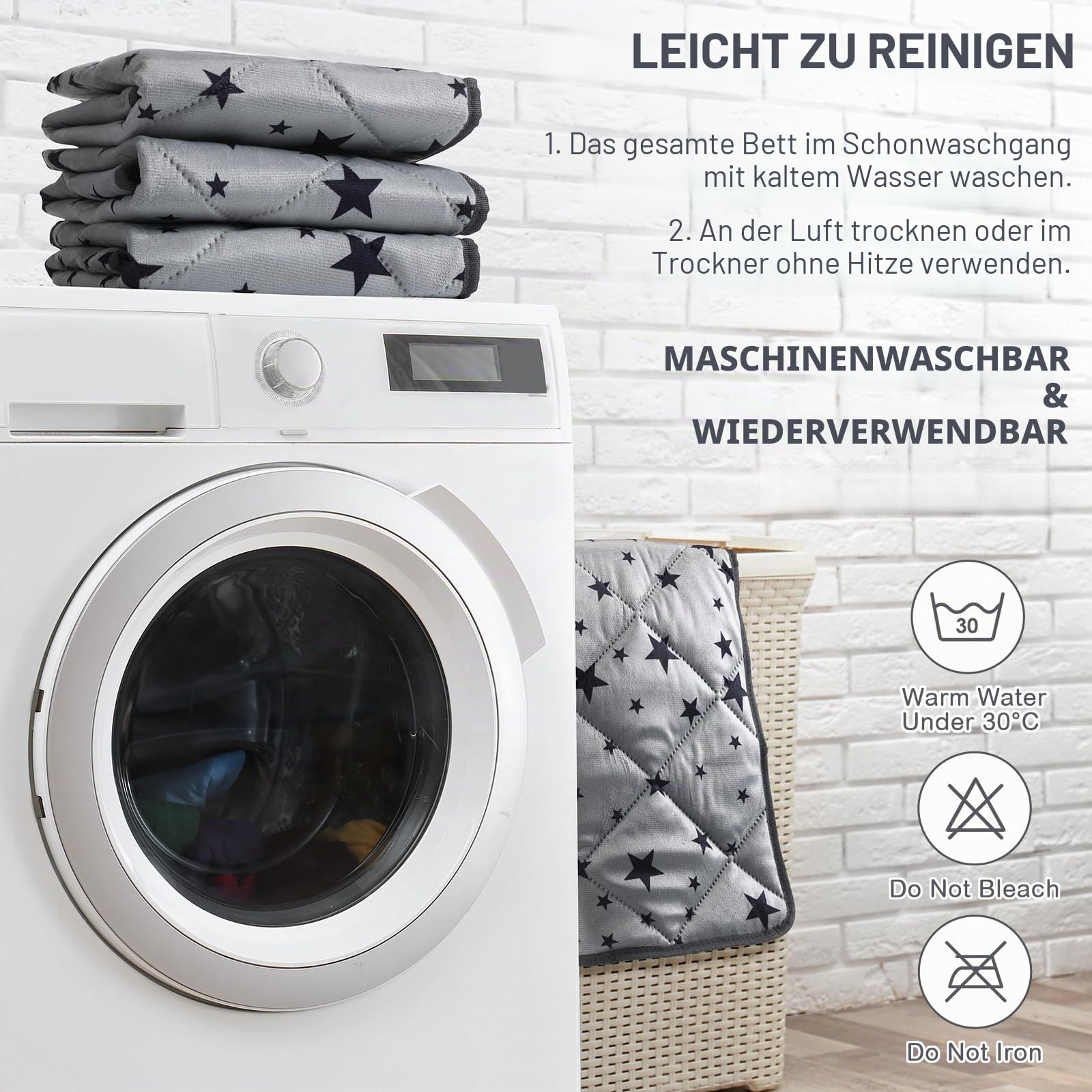 Namalu 4 Selbstwärmende Katzendecken Hundedecke mit Stern Muster Warme Weiche Decke für Haustier Waschbares Hundebett rutschfeste Decke für Outdoor Indoor (Rechteck, 60 x 90 cm)