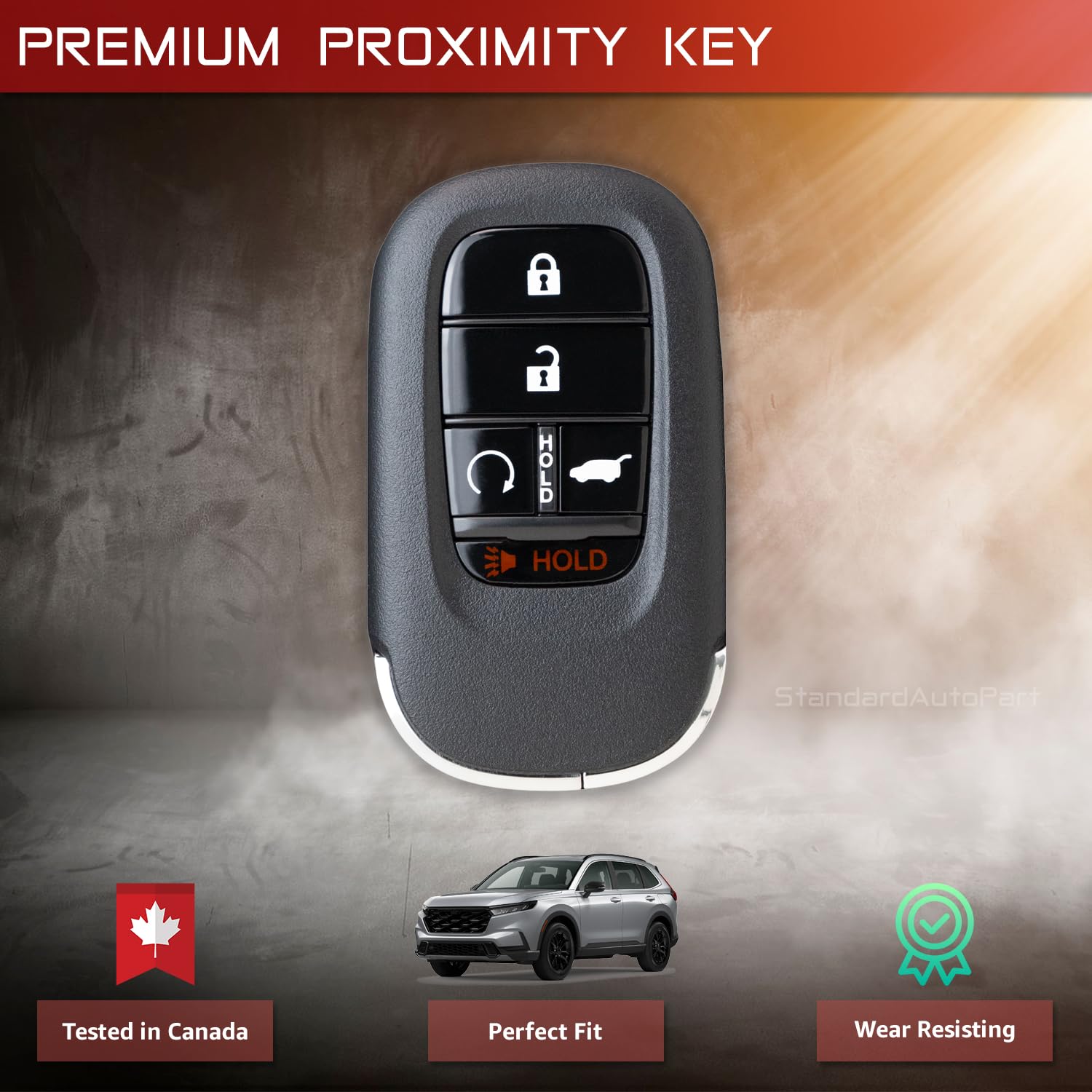 StandardAutoPart Telecomando intelligente per chiave auto compatibile con Honda Accord Civic CR-V HR-V 2022 2023 2024 KR5TP-4 72147-T43-A11 (5 pulsanti RS e Hatch)
