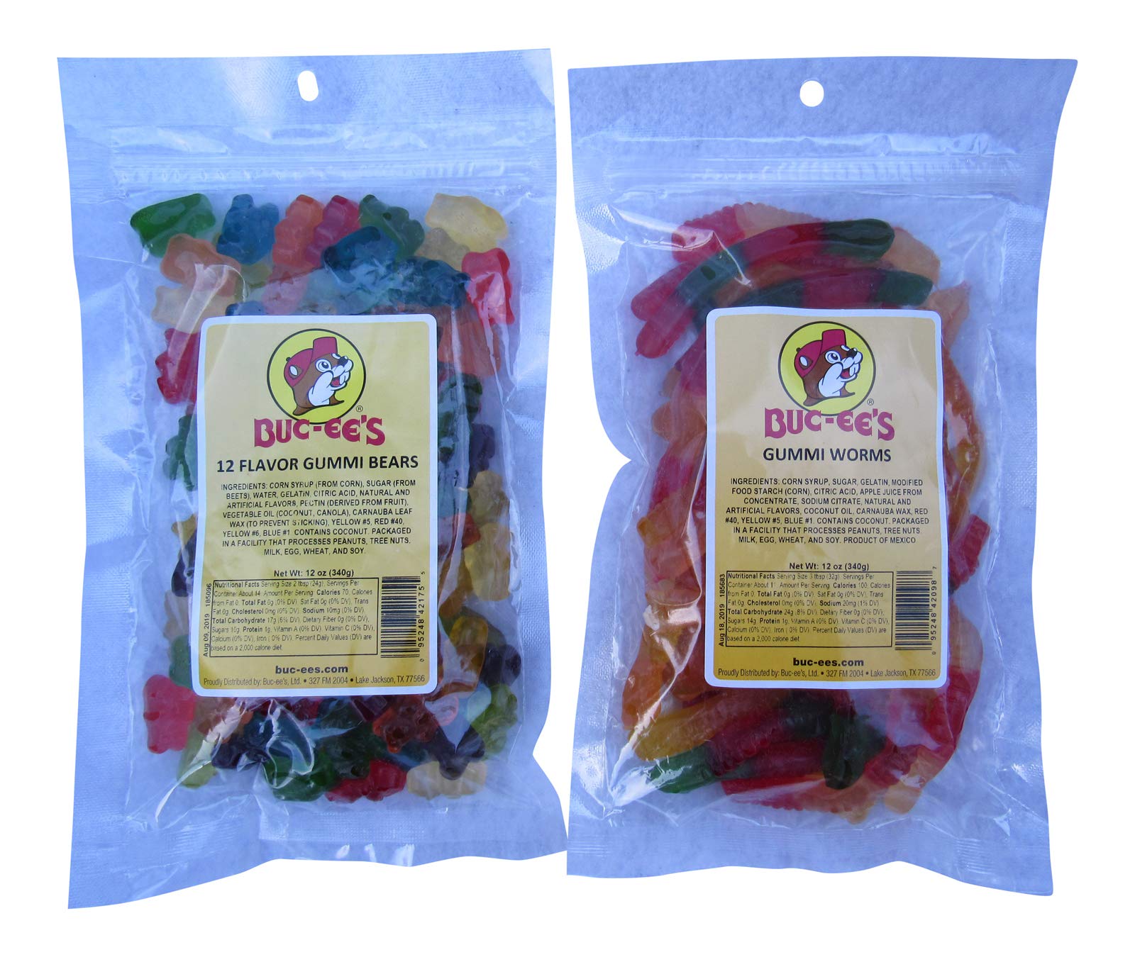 Buy Bucee's Gummi Bundle 12 Flavor Gummi Bears and Gummi Worms in Resealable Bags, One Bag