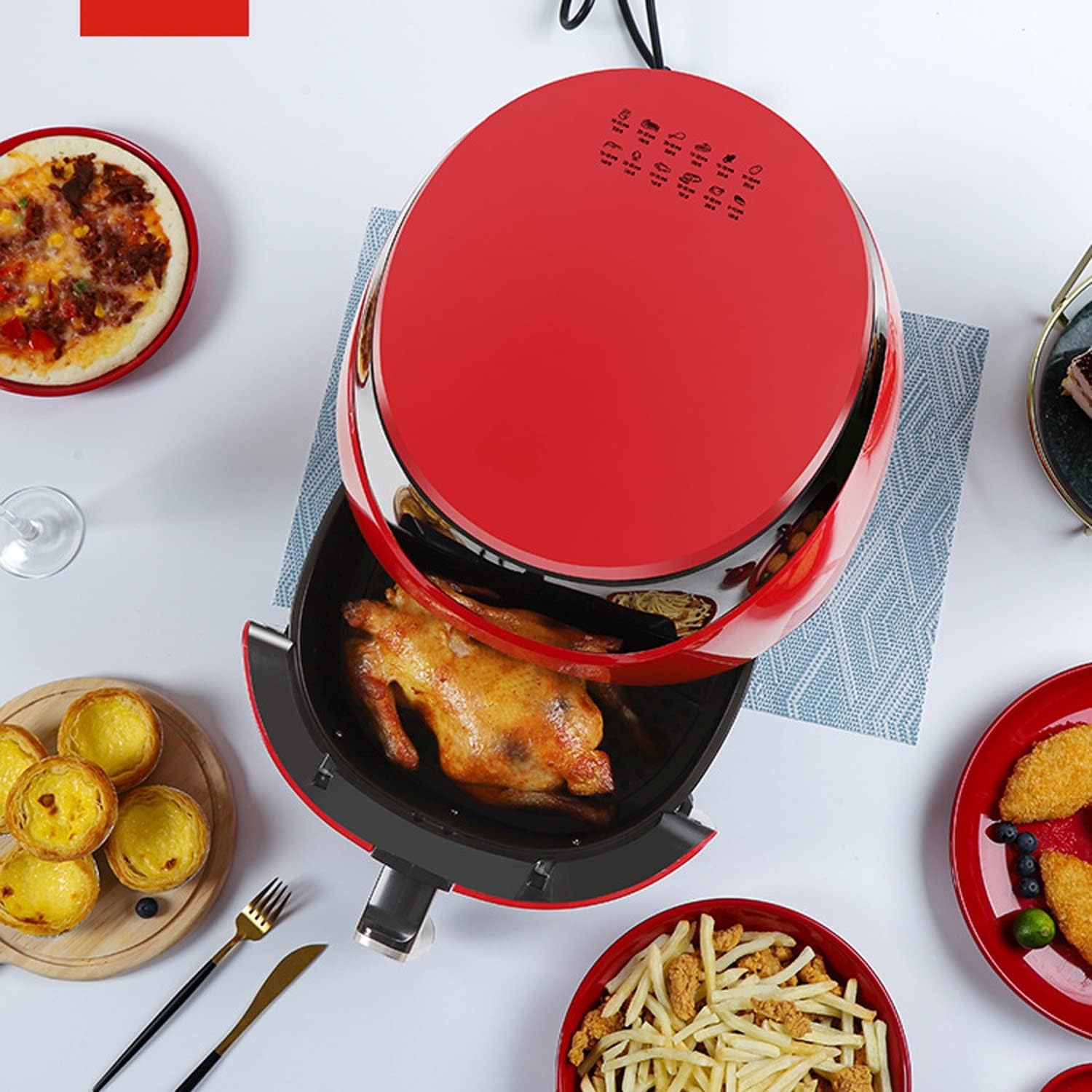 Air Fryer 6. 8 QT Digital Touch Hot Oven Cooker Oil- Free 1800W Air Fryer with 12 Presets Timed Quick Frying Temperature Control Nonstick Basket