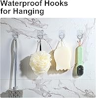 Vista 5 de Ganchos de pared adhesivos para colgar, 6 ganchos de 4.4 libras, ganchos transparentes adhesivos, ganchos de pared de acero inoxidable 201, gancho