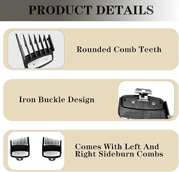 Professional Sideburn limit comb Clipper Guards Compatible with Metal Clip Attachment 3mm for Fades Trims Shaping Precision Haircutting Kit Barber shop caliper limit comb