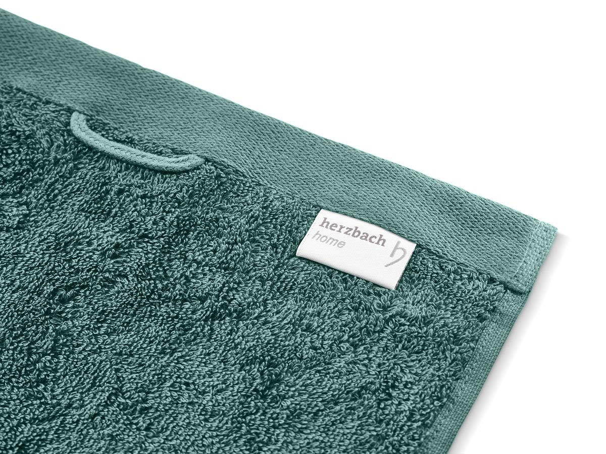 herzbach home Toallas Premium 50 x 100 cm Juego de 4 (Verde océano), Suave y húmedo; Toallas absorbentes de la Mejor algodón | Extra suave y absorbente, duradero y fácil de limpiar, con colgador, gramaje de 550 g/m², fabricado en porugal