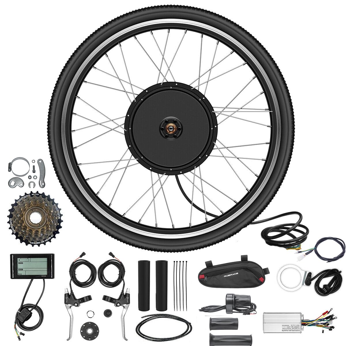 48V 1000W Rear wheel Electric Bikes Conversion Kit Hub Motor, Electric Bicycle Motor,E-bike Cycling Hub with Controller, Bike Bicycle Conversion Tool Kit 7-speed Cassette,SW900 Screen