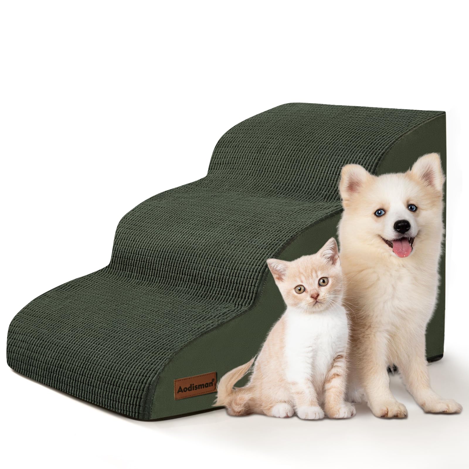 Aodisman Dog Stairs for Small Dogs and Cats,3-Step Pet Ramp for Couch,Chair