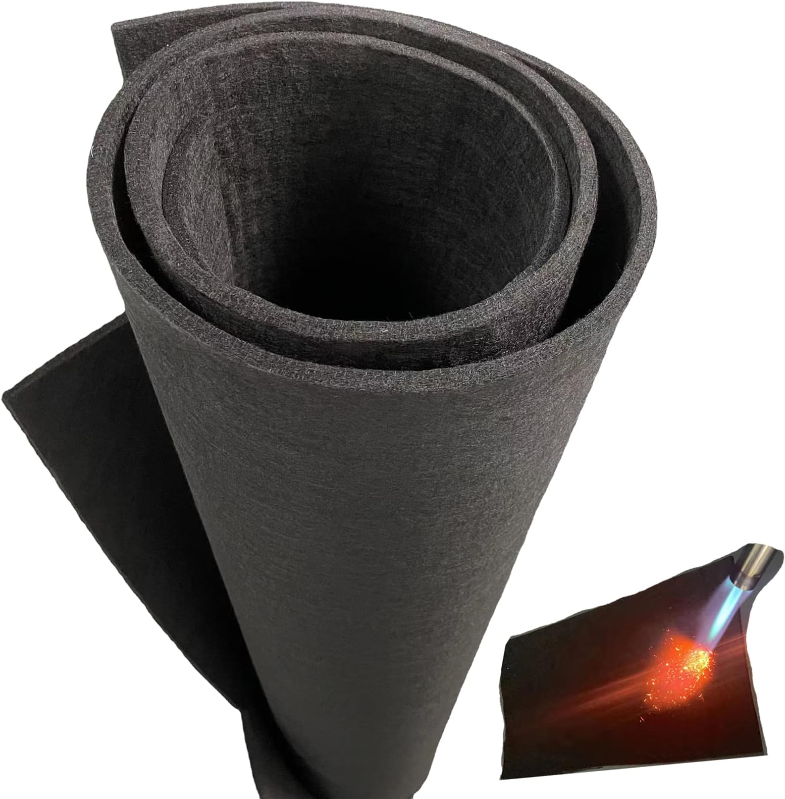 Carbon Felt Wick, Graphite Carbon Felt 5mm High Pure High Temp Carbon Felt Welding Blanket 11.8"X 48.5"for Welding High Temperature Protection