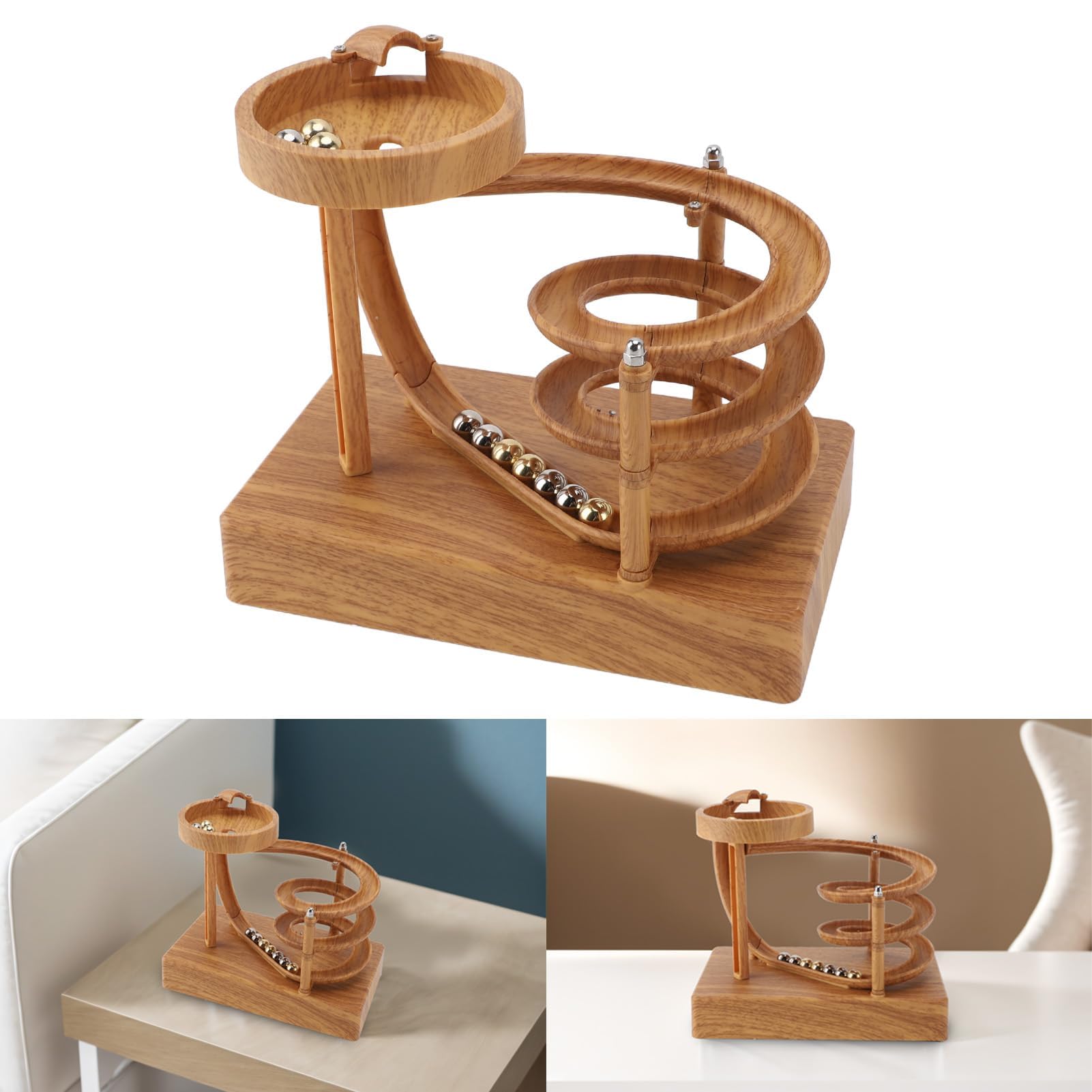 Máquina De Movimiento Perpetuo De Arte Cinético, Máquina De Movimiento Perpetuo Bola Rodante Sin Parar Newton Decoración De Escritorio Juguetes Newtons Ciencia Física Gadgets