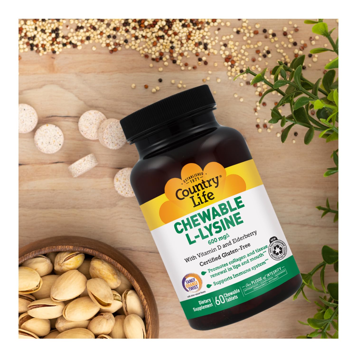 Country Life Chewable L-Lysine 600 mg with Vitamin D, 60 Tablets — Amazon image 8