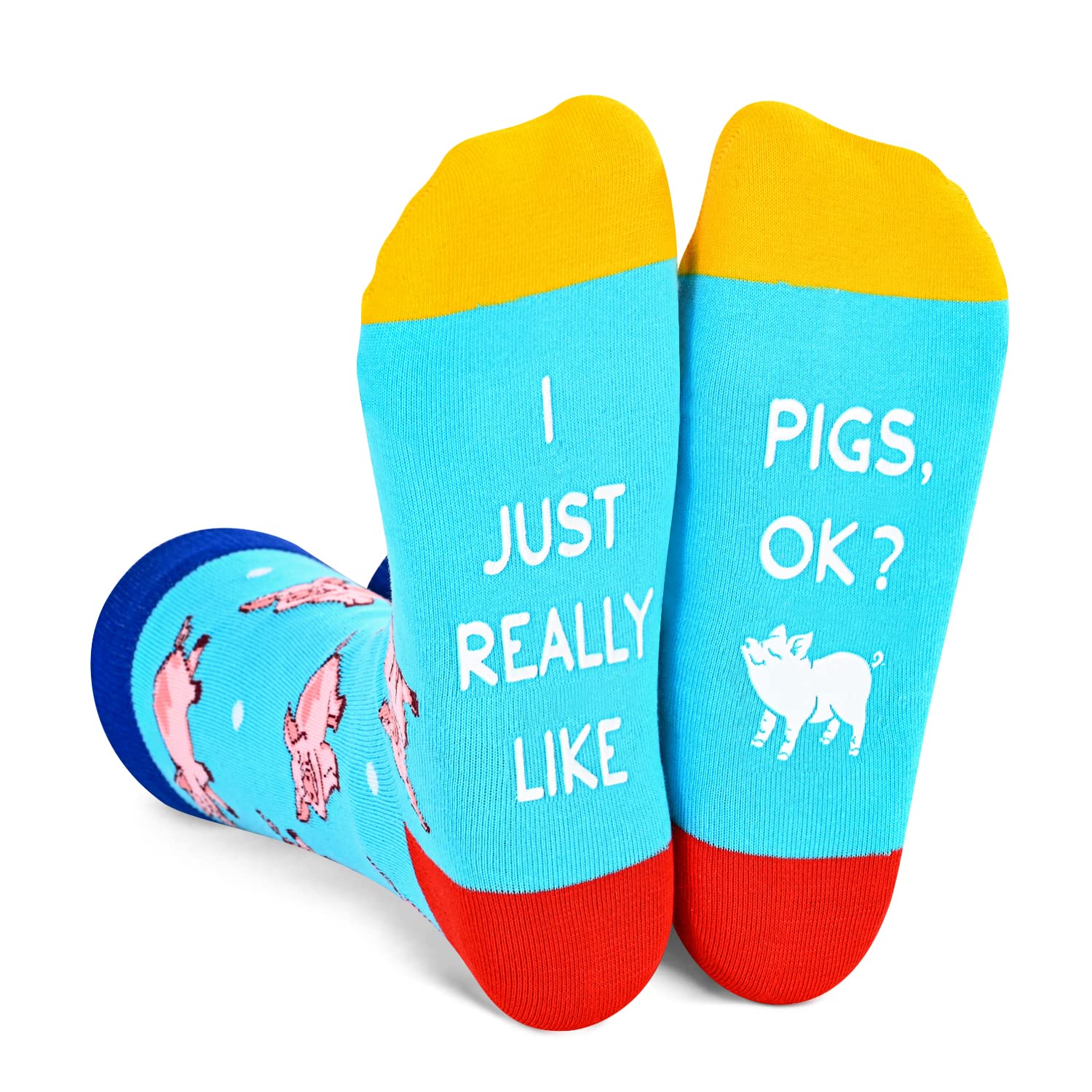 ZmartCat Pig Gifts - Novelty Cat Socks for Teen Boys & Girls, Pig Themed Gifts for Women Men