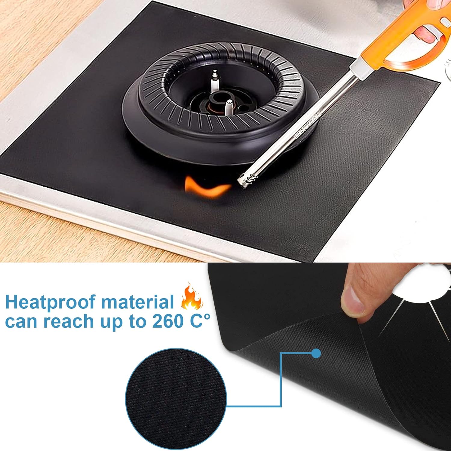 8Pcs Gas Hob Covers Stove Burner Covers Gas Hob Range Protectors Heat Resistant Gas Stove Mats Non-Stick for Quick Kitchen Cleaning, 27 cm * 27 cm
