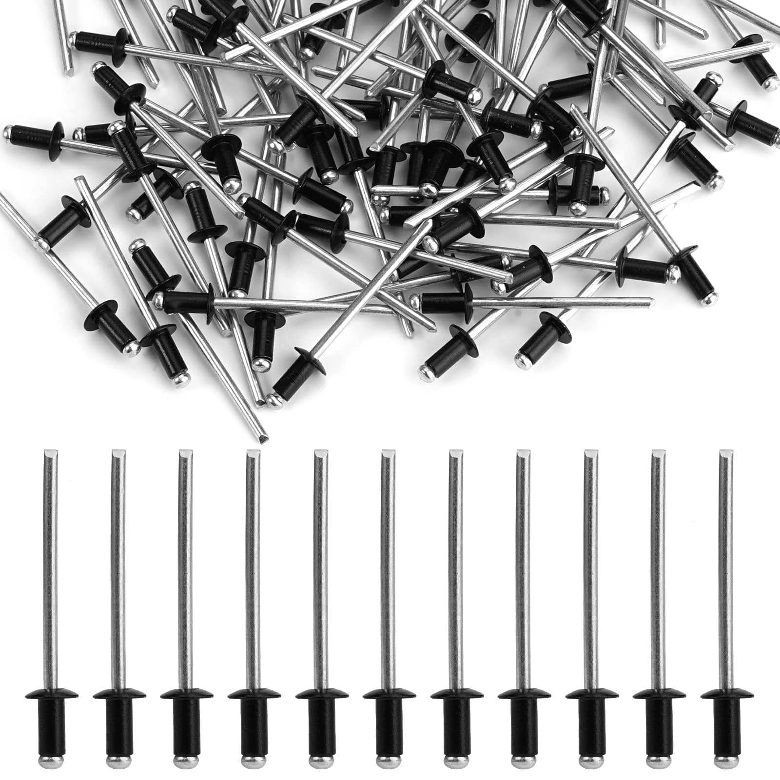 Rivets aveugles noirs 3.2x6mm à grande bride pour assemblage tôle et fixations robustes