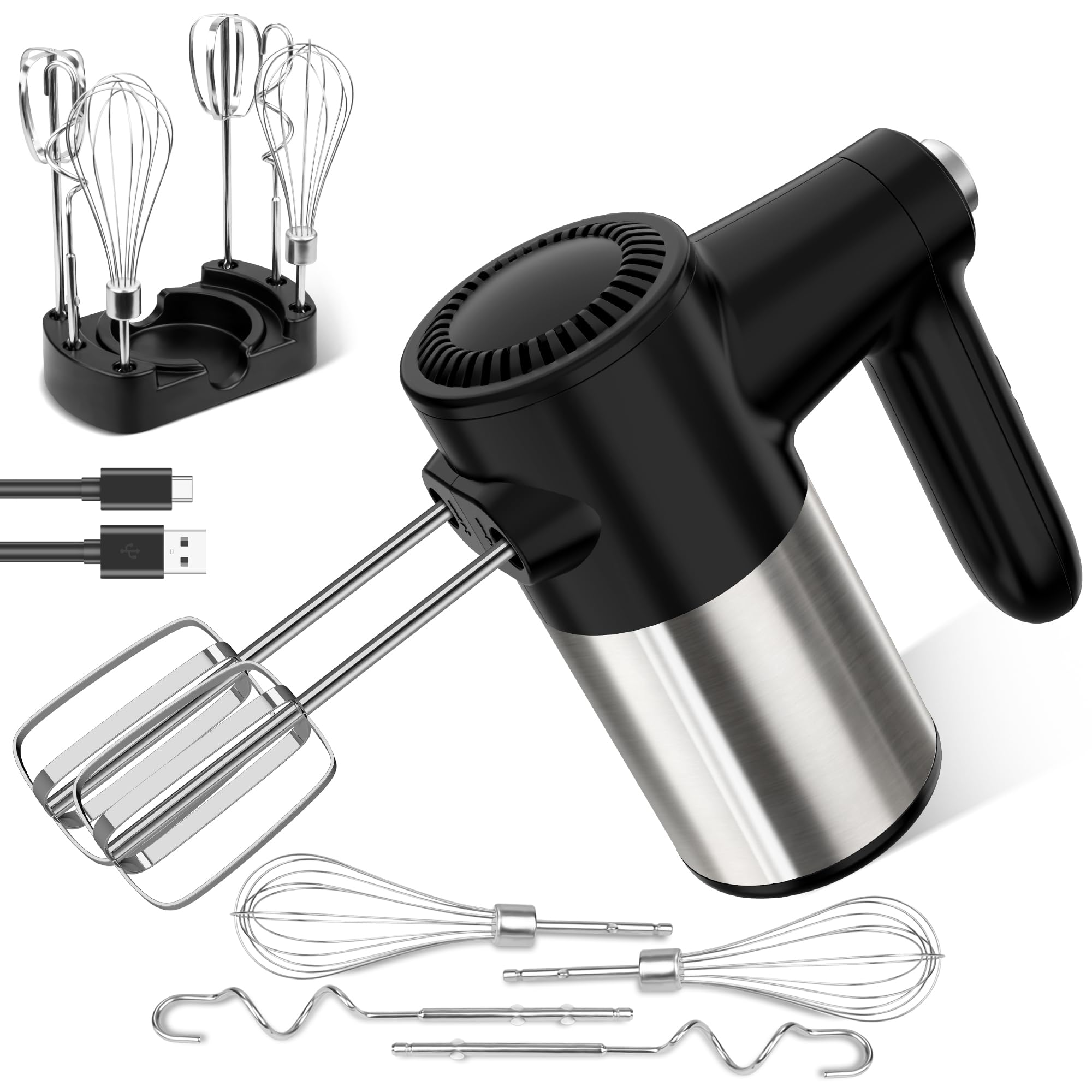 binROC 7-Speed Cordless Hand Mixer Black