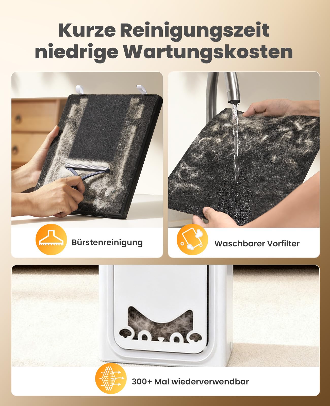 oneisall Luftreiniger mit Waschbare HEPA-Filter, CADR 320m³/h, 204m², 20dB Leise Air Purifier für Allergikerfreundlich Gegen 99,97% Haustiere Tierhaare Hautschuppen Pollen PM2.5 Staub Schimmel Gerüche