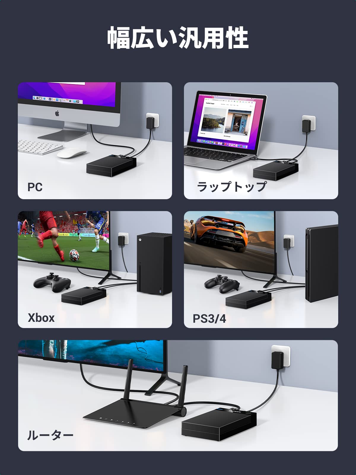 外付けのハアドデスクテレビ対応3つ