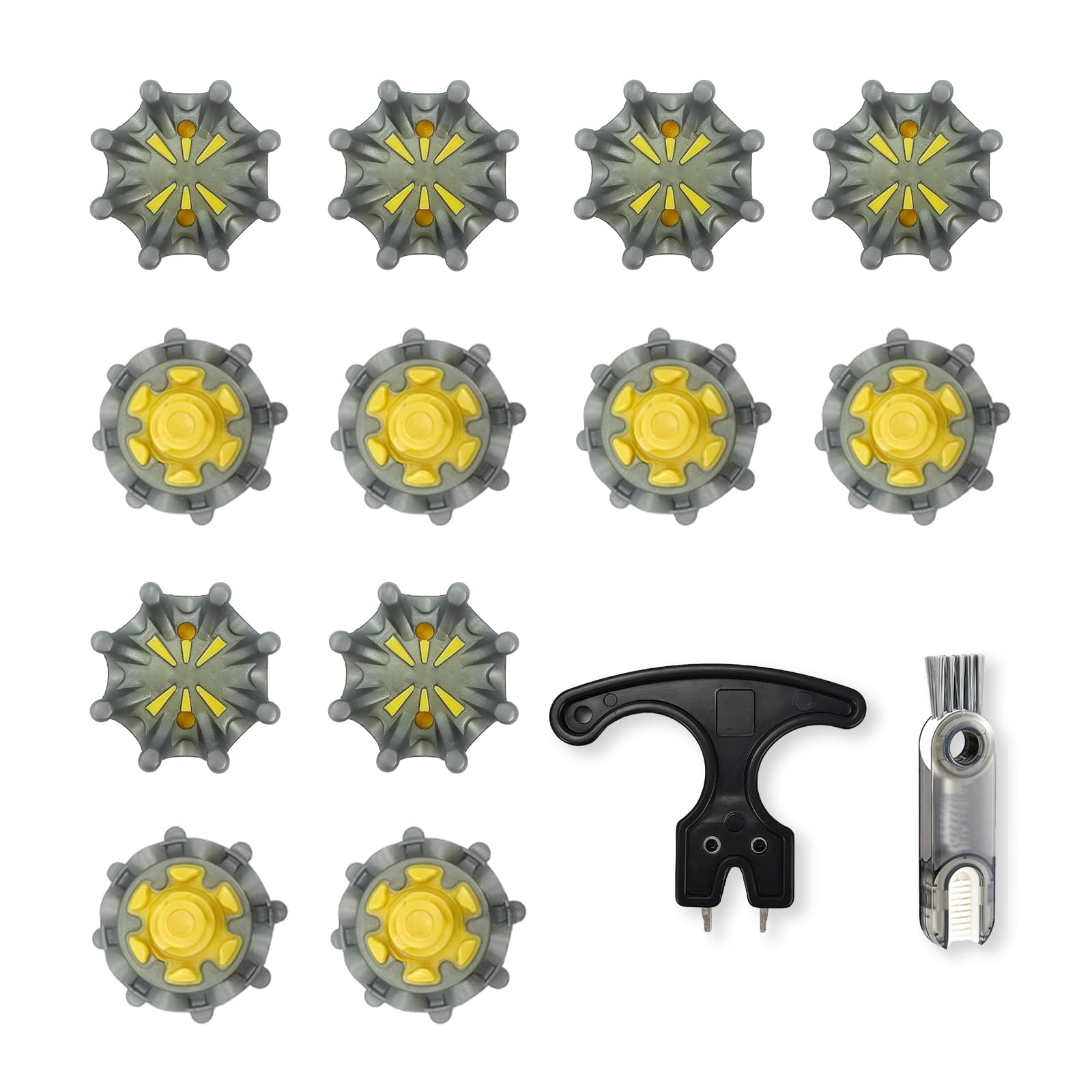 Juego de 12 Clavos de Golf, Clavos de Repuesto para Zapatos de Golf, con Cepillo de Limpieza y Herramientas de Repuesto.