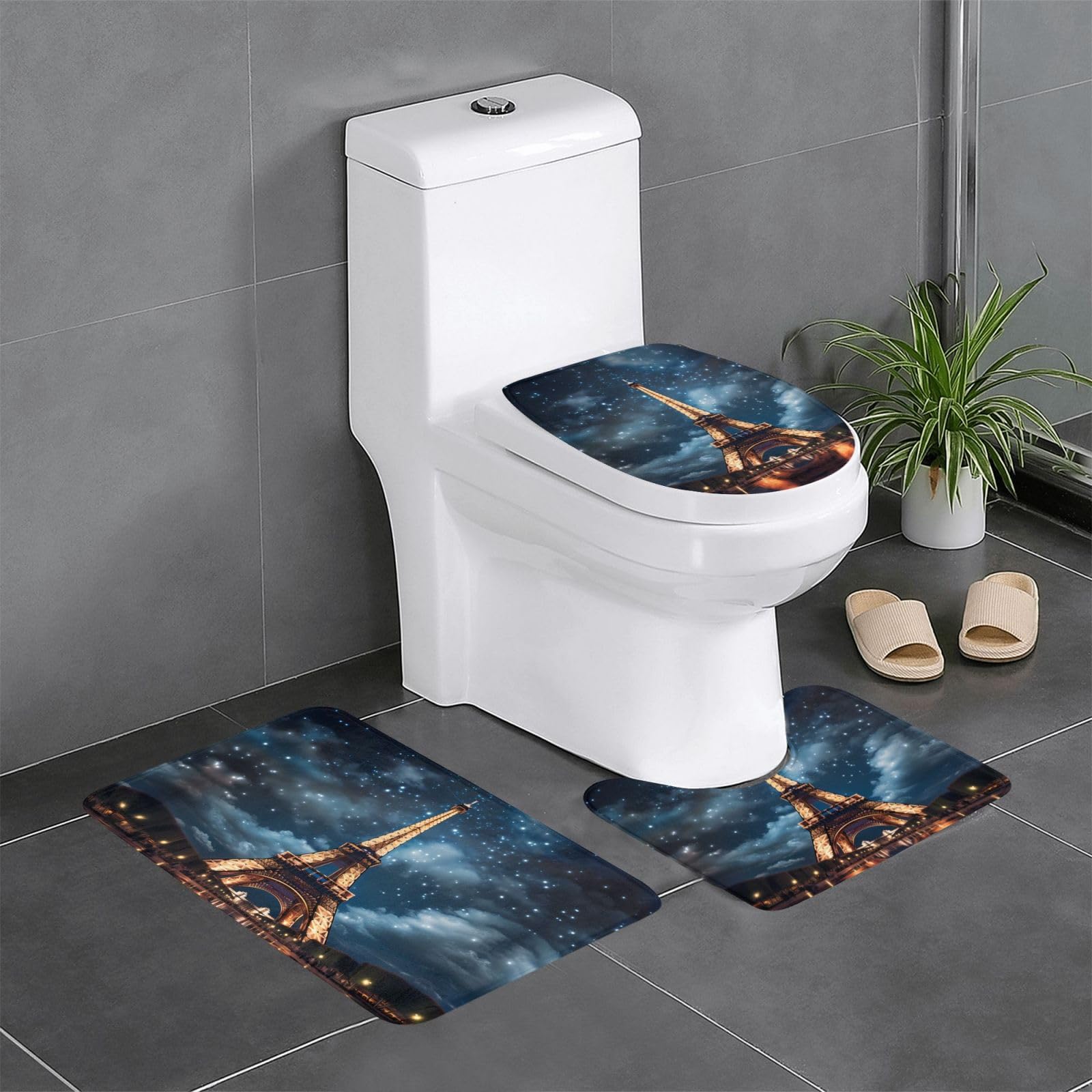 Tapis de salle de bain antidérapants lot de 3 pour sécuriser la douche et les WC