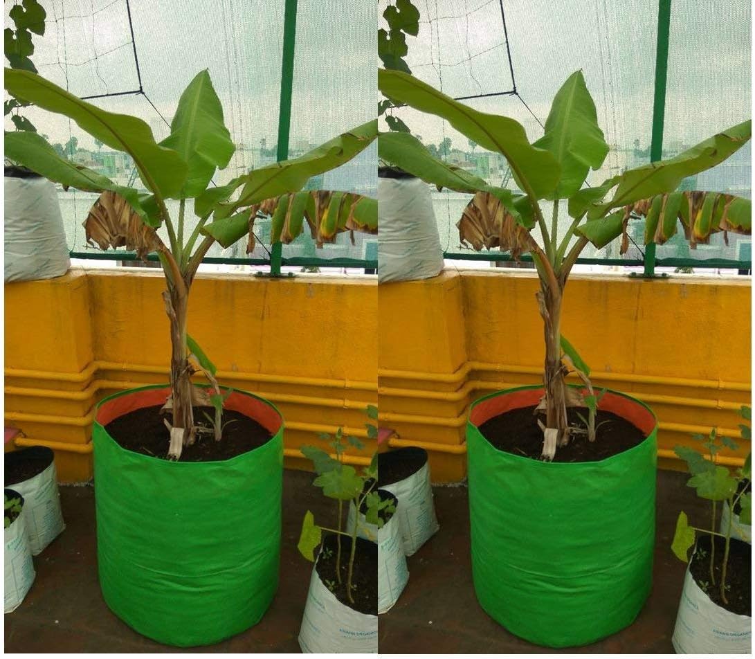 YUVAGREEN Polyethylene Grow Bag, Green, 18" x 24", Pack of 2