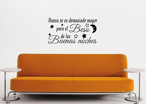 Miniatura 3 de Calcomanías de pared españolas beso buenas noches despegar y pegar decoración decorativa para pared Nunca se ES demasiado Mayor Mensajes textos