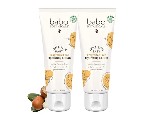 Babo Botanicals Sensitive Baby Daily Hydra Loción con manteca de karité manzanilla y caléndula sin fragancia paquete de 2 8 onzas