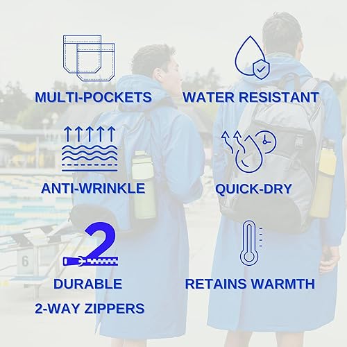 Miniatura 4 de Parka de natación unisex impermeable Forro polar cómodo Abrigo de natación versátil para mujeres y hombres para natación, surf