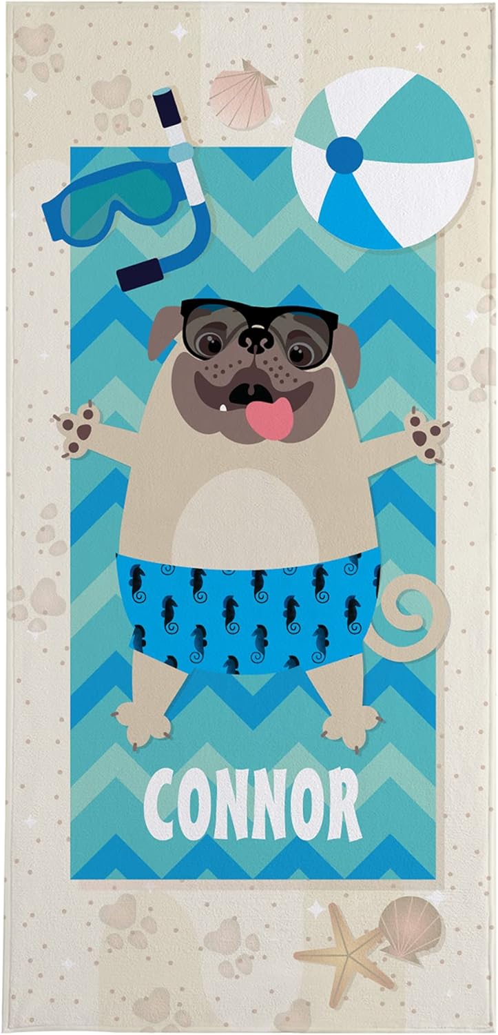 Let's Make Memories Personalized Dog Lover Beach Towel Custom Pool Towel for