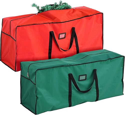Miniatura 1 de Paterr Bolsa de almacenamiento para árbol de Navidad, 2 unidades, se adapta a árboles de hasta 7.5 pies, impermeable, resistente, material Oxford
