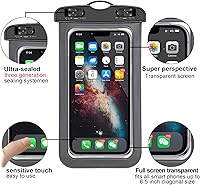 Vista 3 de Paquete de 6 bolsas universales impermeables para teléfono, funda impermeable para teléfono grande, bolsa seca IPX8, deportes al aire libre
