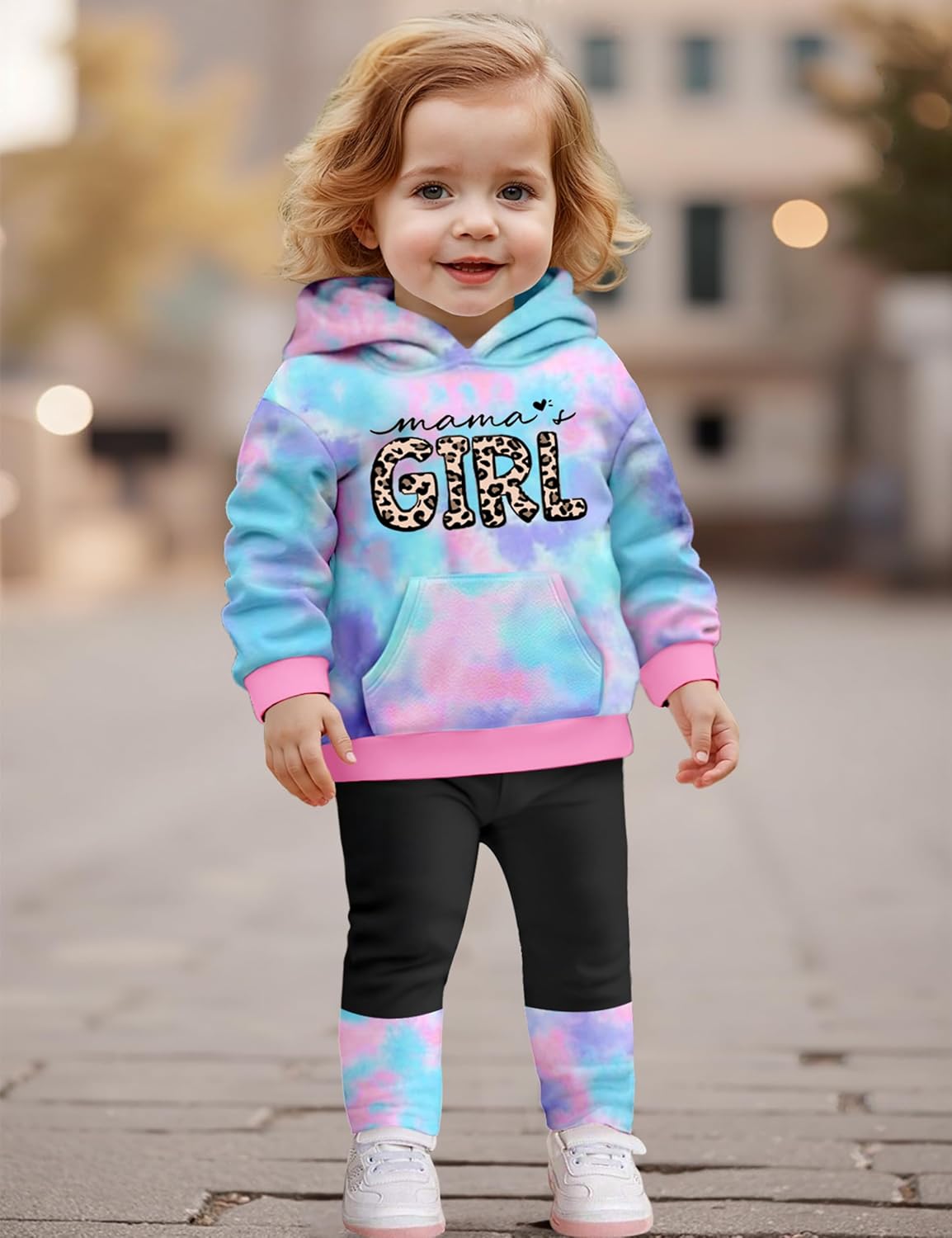Baby Girl Clothes Long Sleeve Toddler Girls Clothes Tie-Dye Hoodie and Girls Leggings 2 Piece Fall Outfits 12M-4Y - Image 2